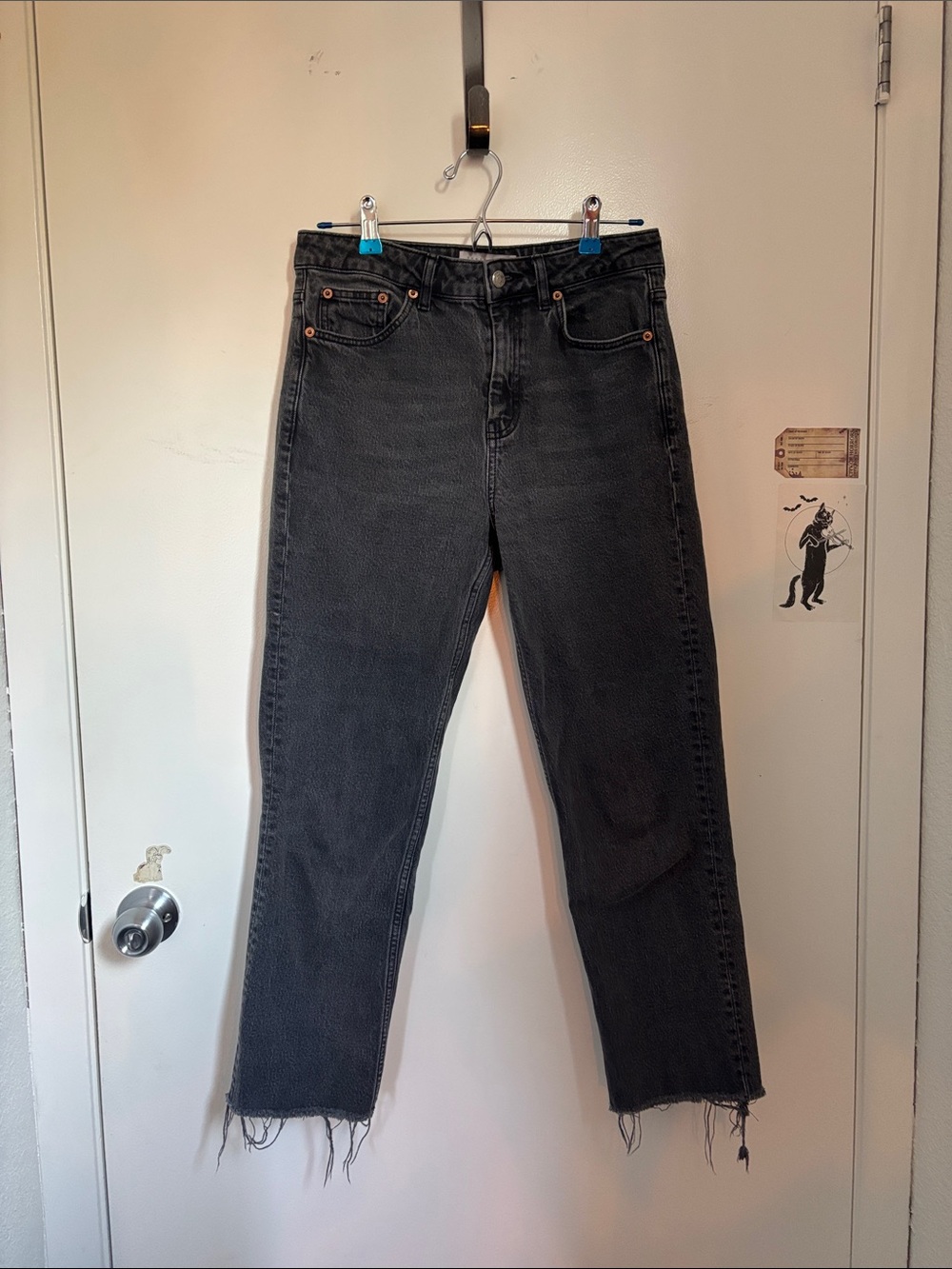 Washed out black jeans